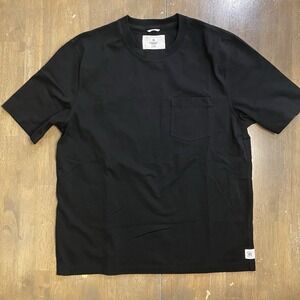 Reigning Champ‎ Shirt Mens XL T Shirt Crewneck Casual Black Pocket Short Sleeve